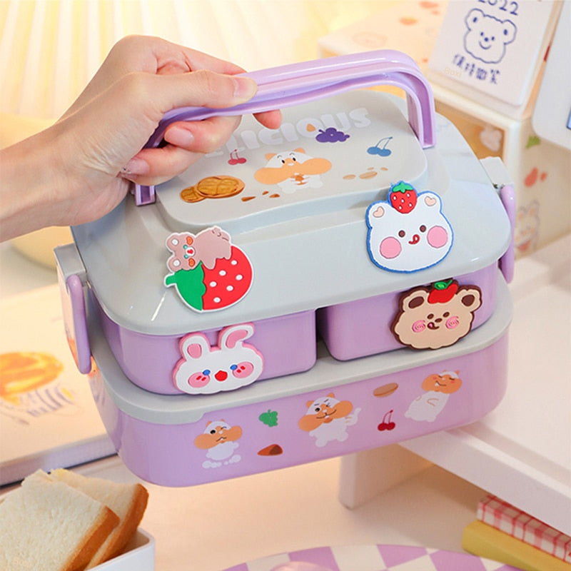 Kawaii Purple Portable Lunch Box