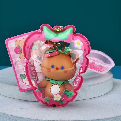 Kawaii Strawberry Doll Bear Keychain