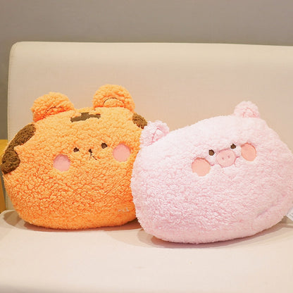 Kawaii Tiger and Pig Cushion Plushies