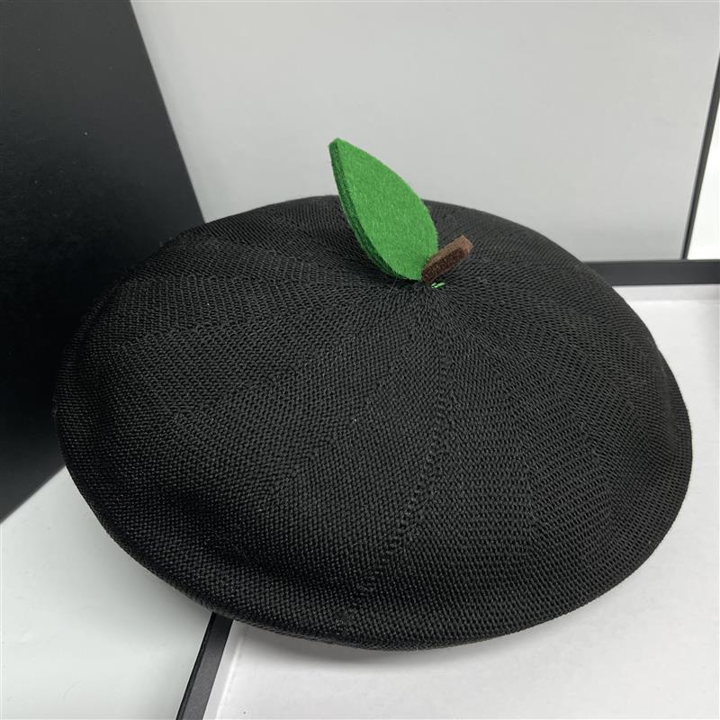 Kawaii Black Wool Fruit Beret Hat
