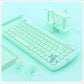 Kawaii Green Cat Shaped Wireless Keyboard