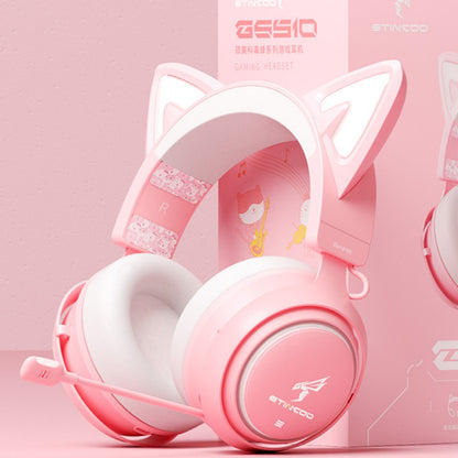 Kawaii Pink Luminous Cat Ears Headphones