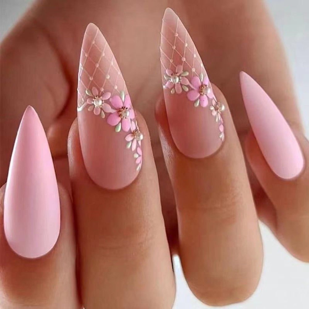 Kawaii Cherry Blossom Press On Nails