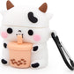 Kawaii Boba Tea Cow AirPods Case