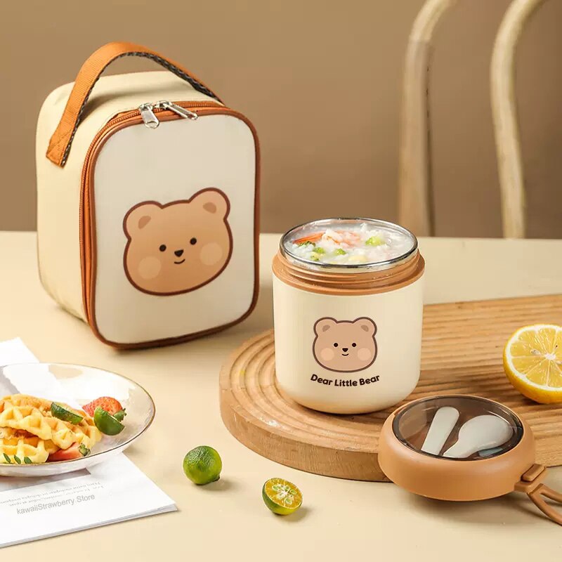 Kawaii Bear Lunch Box and Tote Bag