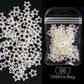 Kawaii White Stars Nail Charms