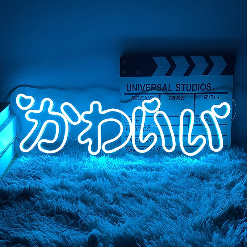 "Kawaii" Neon Light in Blue