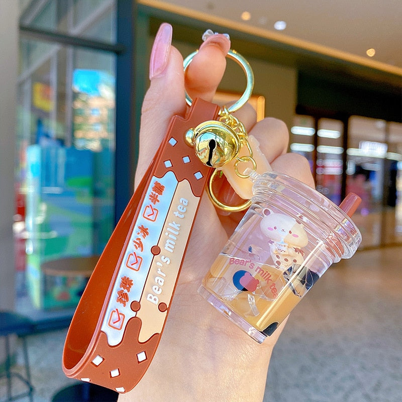 Kawaii Boba Tea Bear Keychain