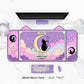 Moon Cat Kawaii Purple Desk Pad