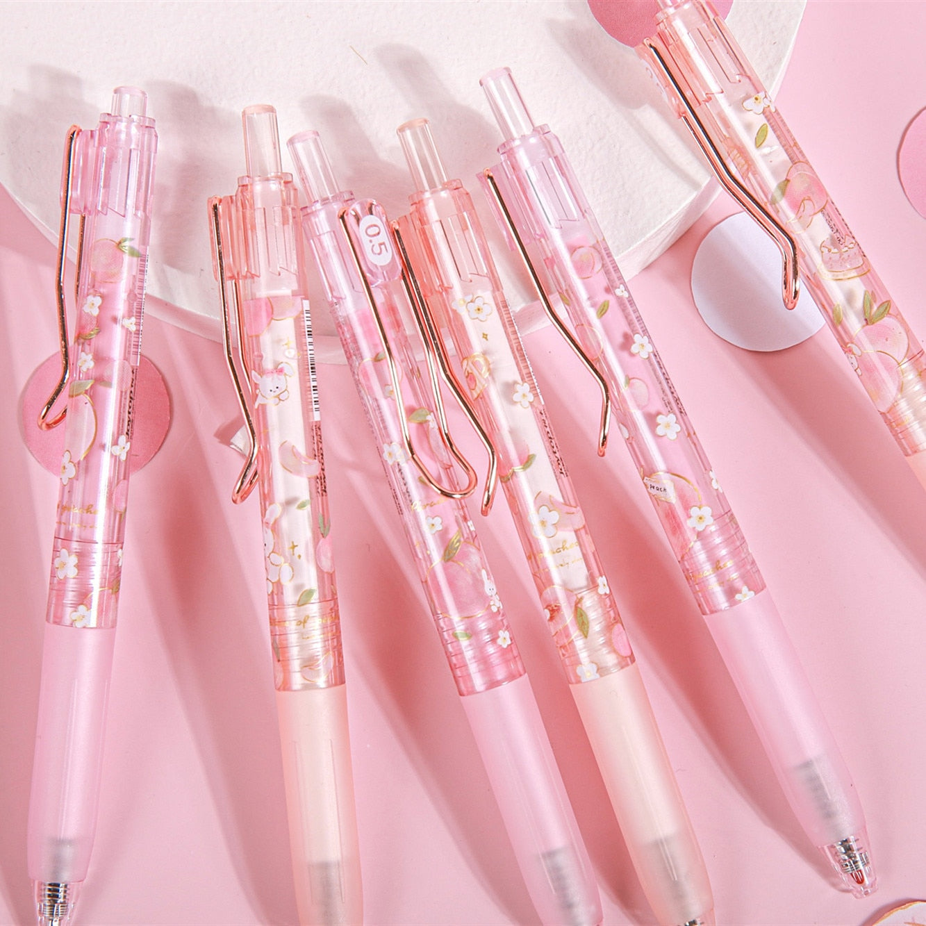 Kawaii Sakura Peach Bunny Pens