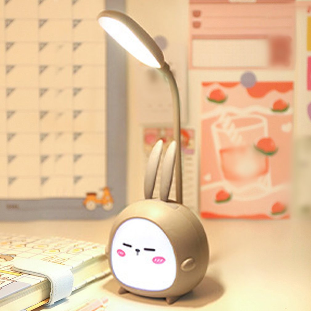 Kawaii Grey Bunny Lamp Lit Up