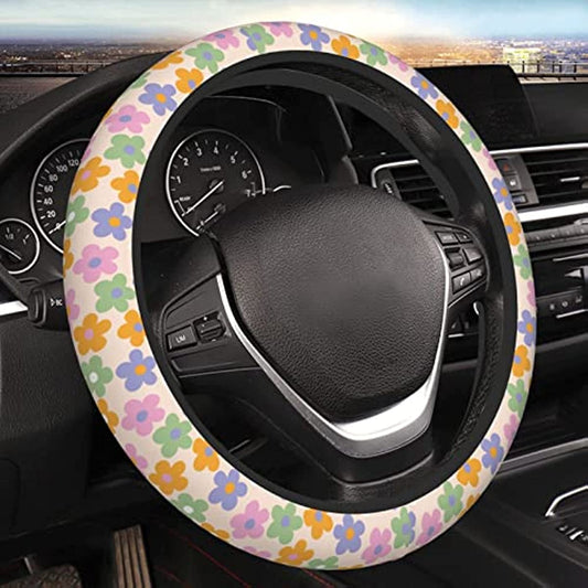 Kawaii Floral Steering Wheel Cover