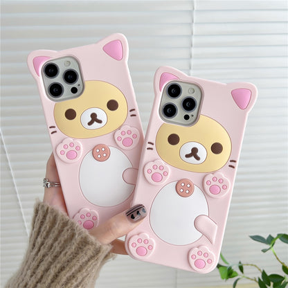 Kawaii Pink Bear Cat iPhone Cases