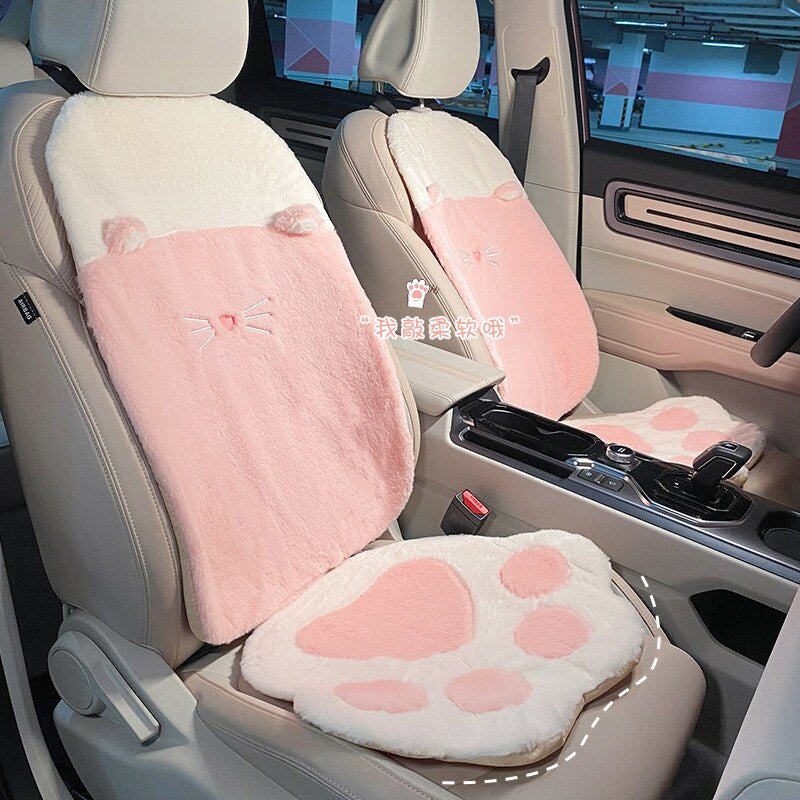 Kawaii Cat Paw Car Seat Cover Set Kore Kawaii