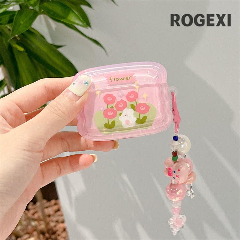 Kawaii Flower Bunny AirPods Case