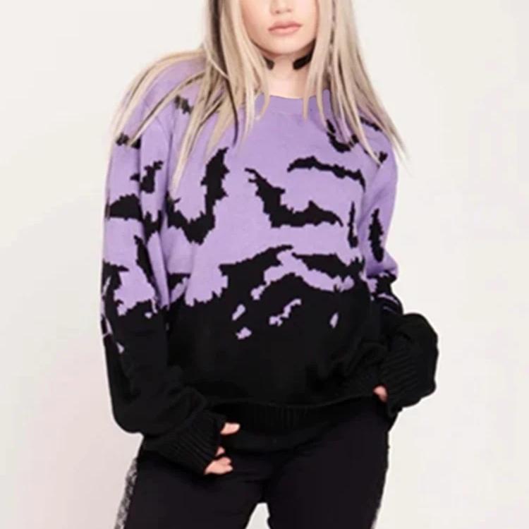Spooky Bats Purple Sweater