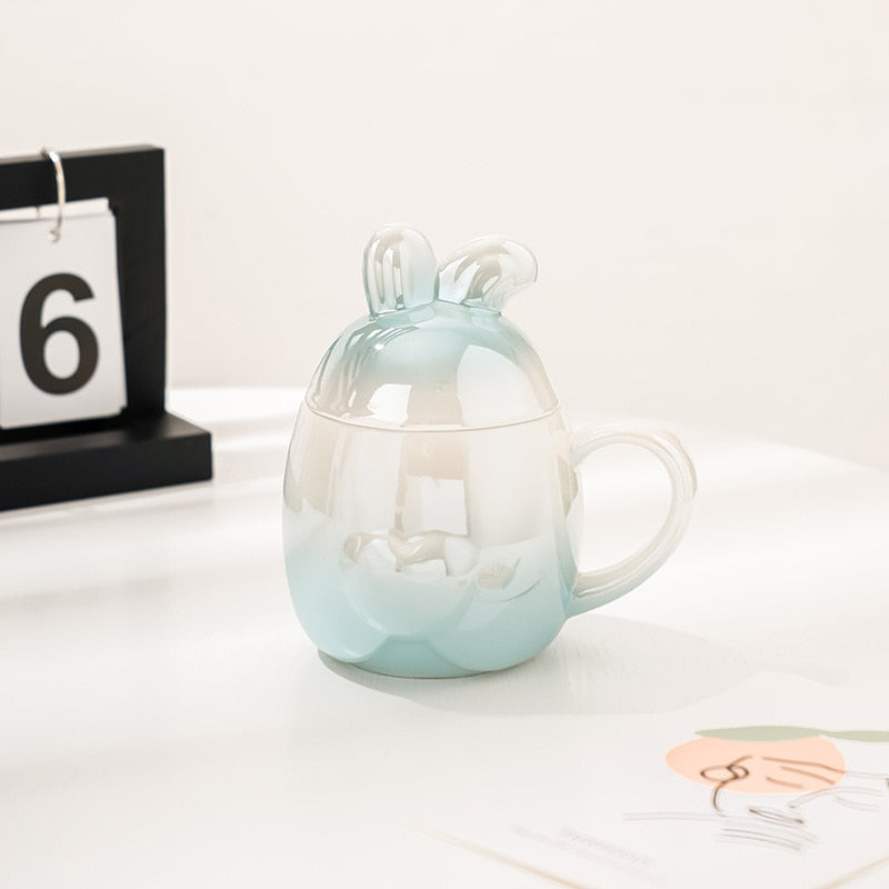Kawaii Blue Shiny Bunny Ceramic Mug