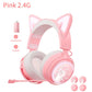 Kawaii Pink Luminous Cat Ears Headphones