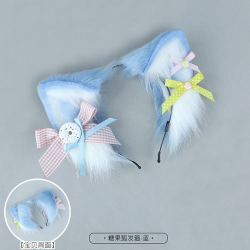 Kawaii Blue Cat Ears Cosplay Headband