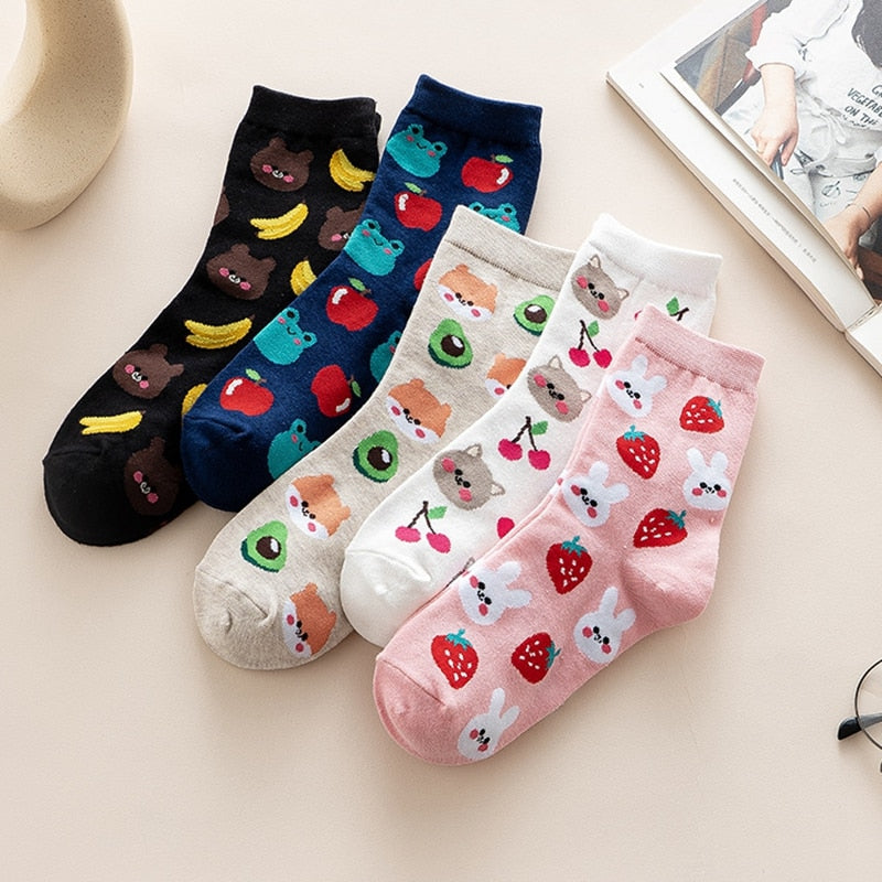 Kawaii Fruit and Animal Socks