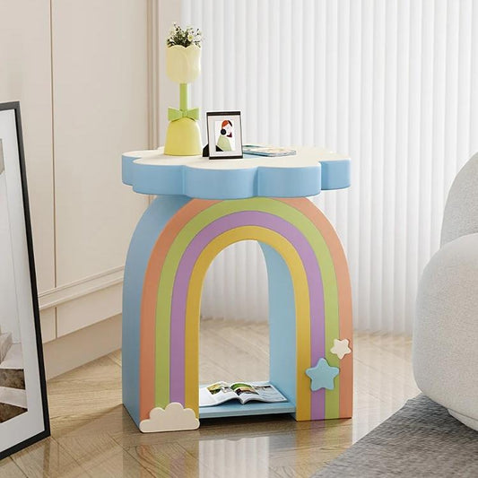 Kawaii Rainbow Flower Side Table