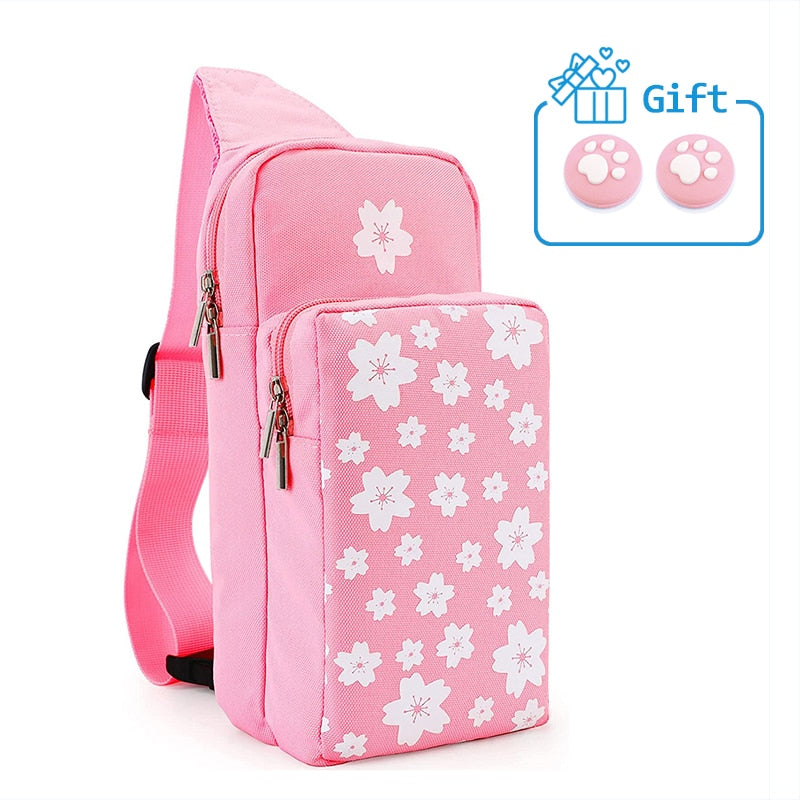 Kawaii Nintendo Switch Backpack With Cherry Blossom Print
