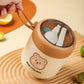 Top View of Kawaii Bear Lunch Box and Built in Spoon