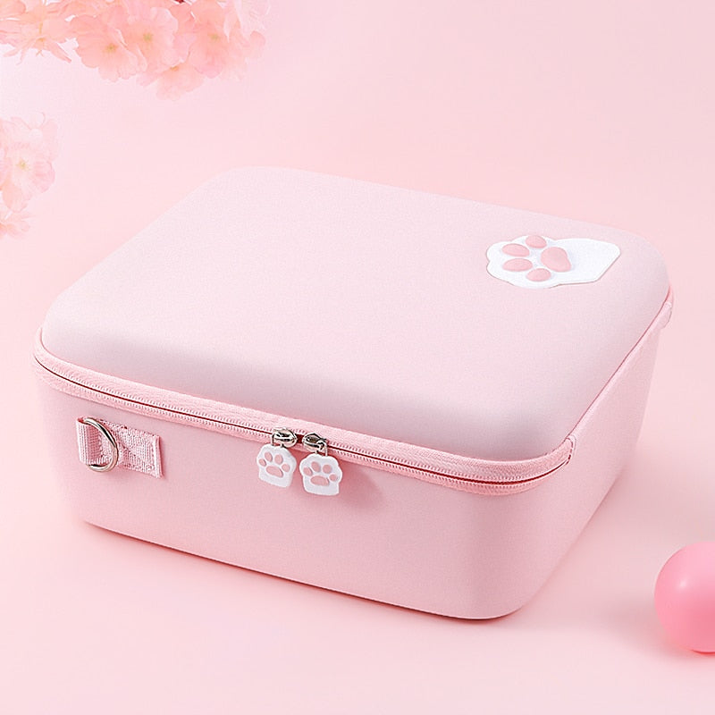 Kawaii Pink Cat Paw Gaming Suitcase