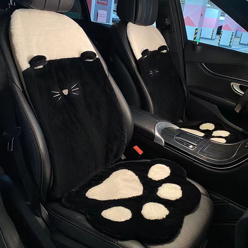 Kawaii Black Cat Paw Cat Seat Cover Set