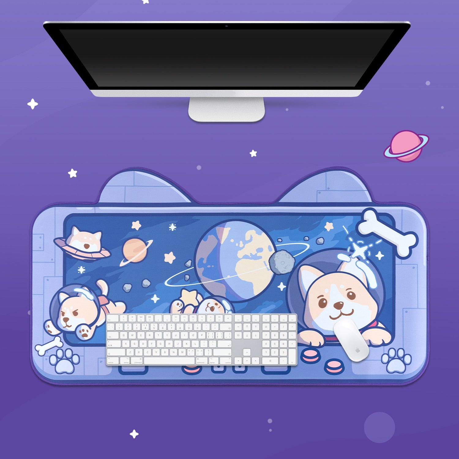 Kawaii Kawaii Shiba Inu in Space Desk Pad