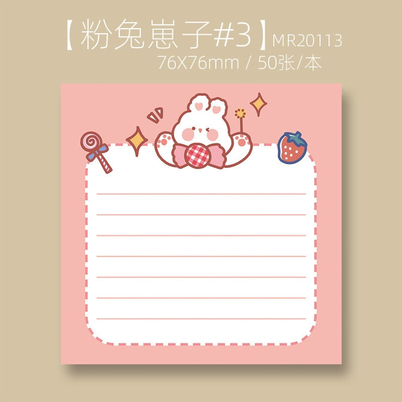 Kawaii Pink Bunny Sticky Notes