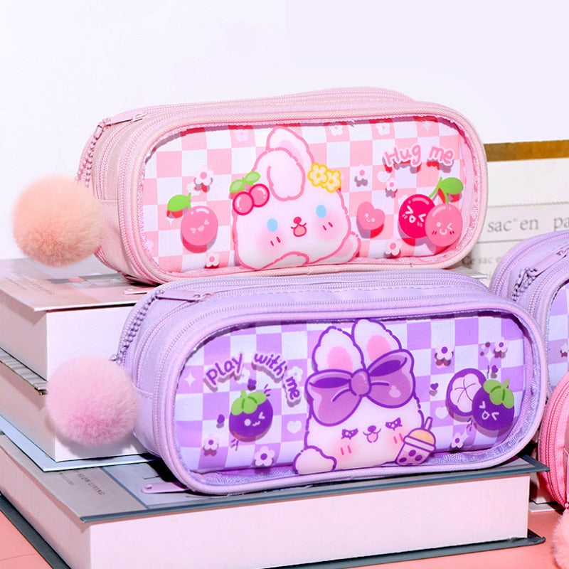 Kawaii Sassy Bunny Pencil Cases