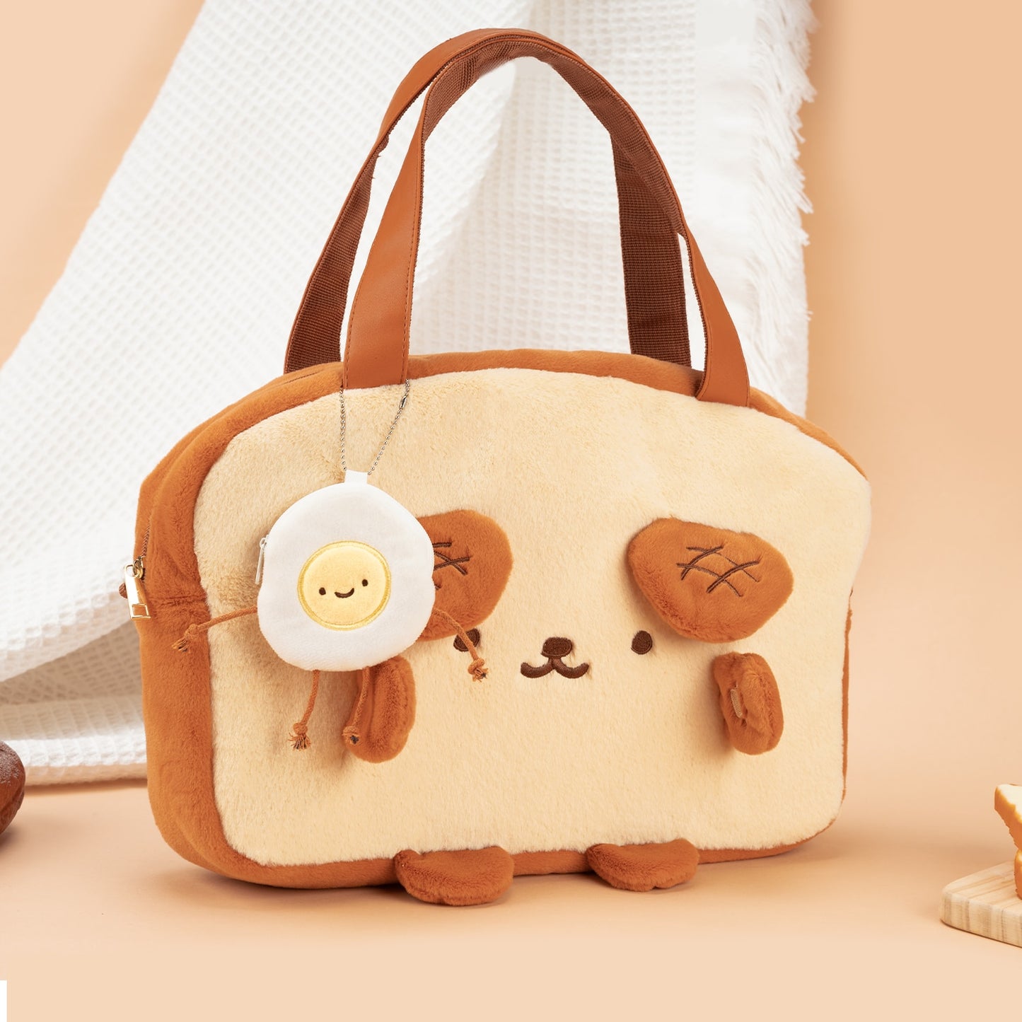 Kawaii Breakfast Puppy Bag With Kawaii Sunny Side Up Egg Charm