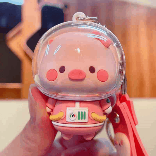 Kawaii Astro Pig Keychain