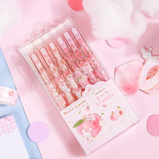 Kawaii Sakura Peach Bunny Pens