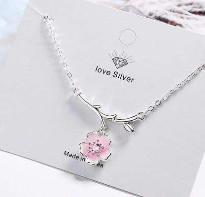 Kawaii Pink Cherry Blossom Necklace
