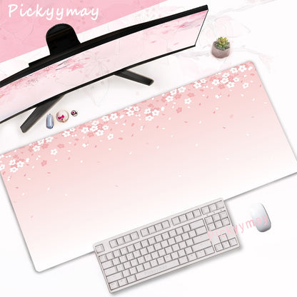 Kawaii PInk Cherry Blossom Desk Pad