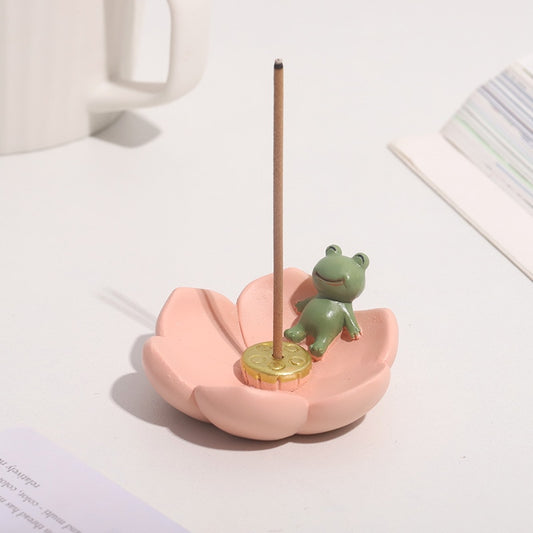 Kawaii Sakura Frog Incense Holder