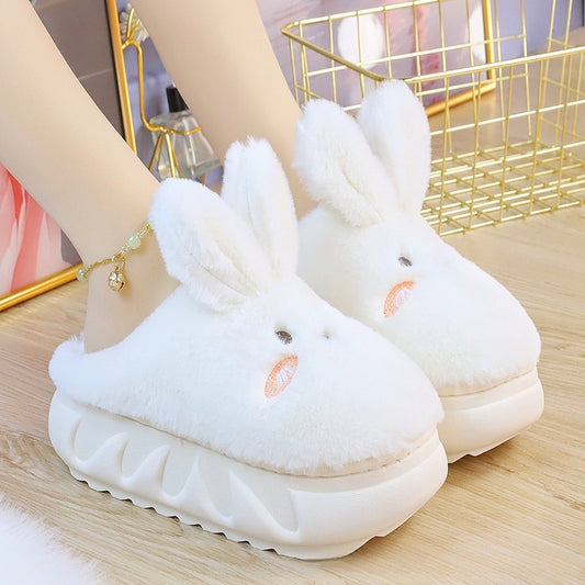 Kawaii White Plush Bunny Platform Slides
