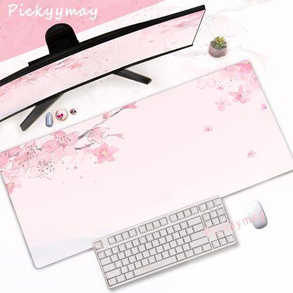 Kawaii PInk Cherry Blossom Desk Pad