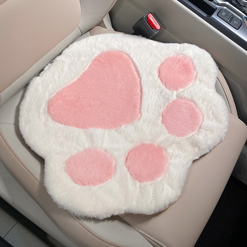 Kawaii Pink Cat Paw Car Seat Cushion