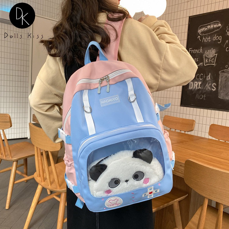 Kawaii Game Design Plushie Backpack With Panda Plushie