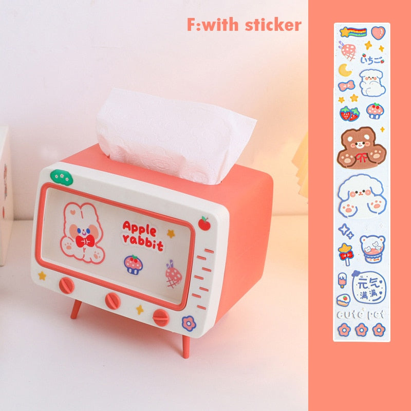 Kawaii Pink Bunny Tissue Box & Phone Holder