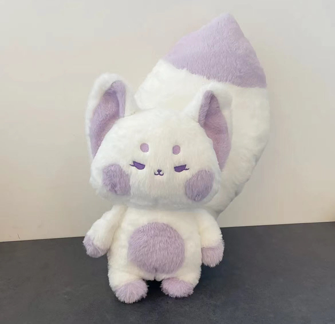 Kawaii White and Pastel Purple Fox Plushie
