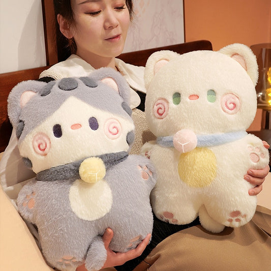Kawaii Grey and White Soft Cat Pillow Plushies