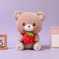Kawaii Bear Plushie Holding a Strawberry