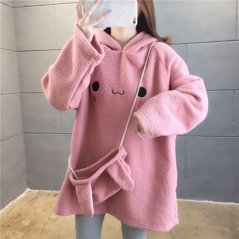 Pink rabbit clearance hoodie