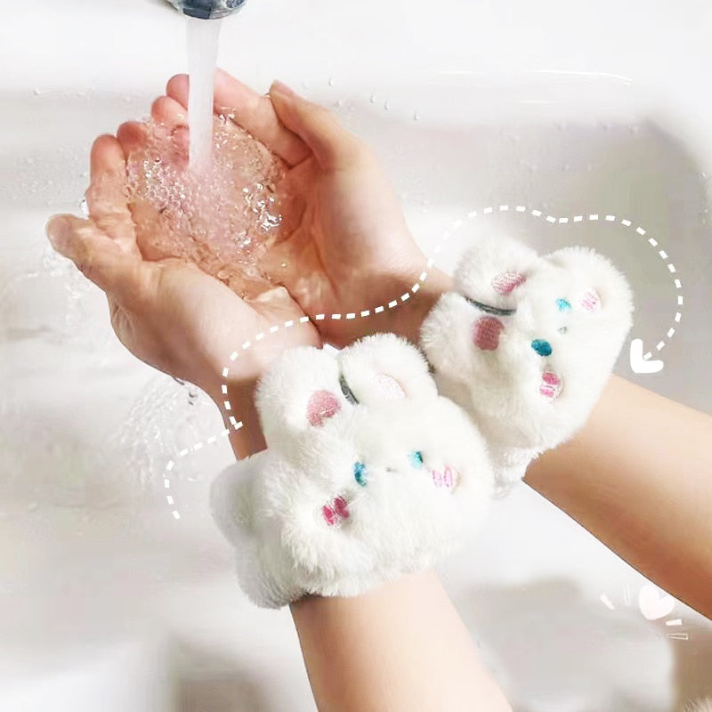 Kawaii Bunny Face Wash Wrist Bands