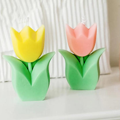 Kawaii Yellow and Pink Tulip Aromatherapy Candles