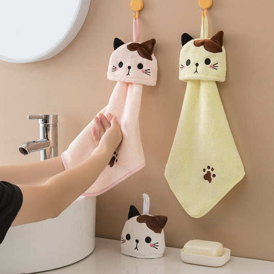 Kawaii Cat Hand Towels